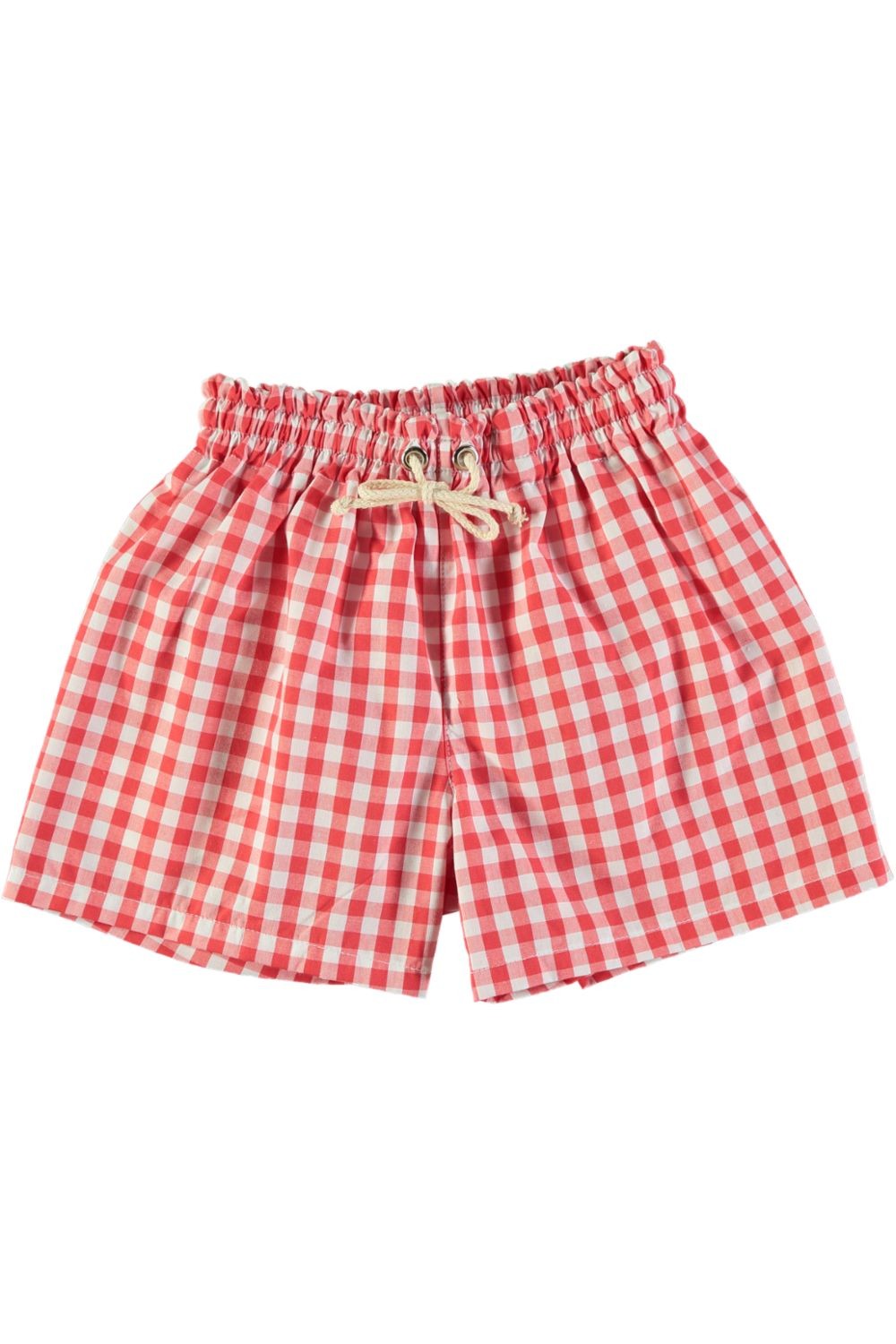 Short de bain garçon Farceur - Vichy rouge - Vue de face