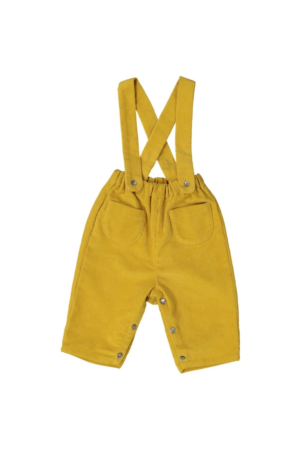 pantalon bébé coton bio jaune velours mimosa