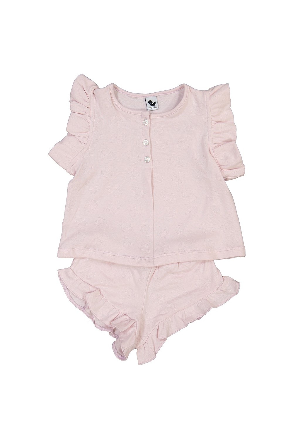 organic cotton girl pajama risu risu nuvola pink
