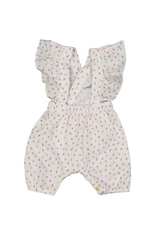 Cyclamen baby jumpsuit with flowers