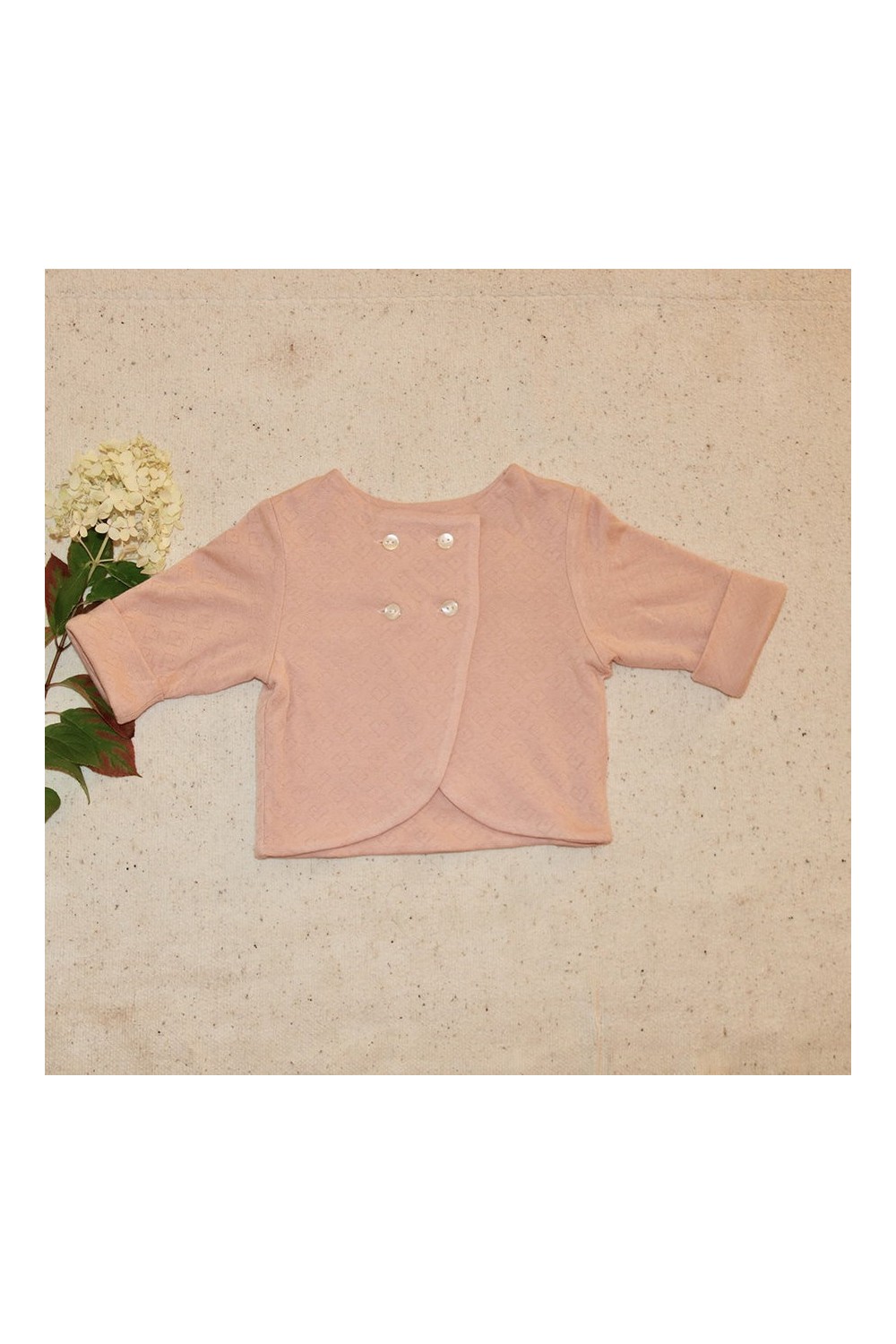 diplomate baby jacket made of pink organic cotton