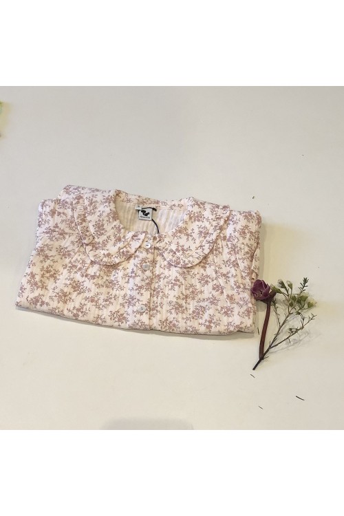 blouse femme lange rose fleurs coton bijou ibiscus