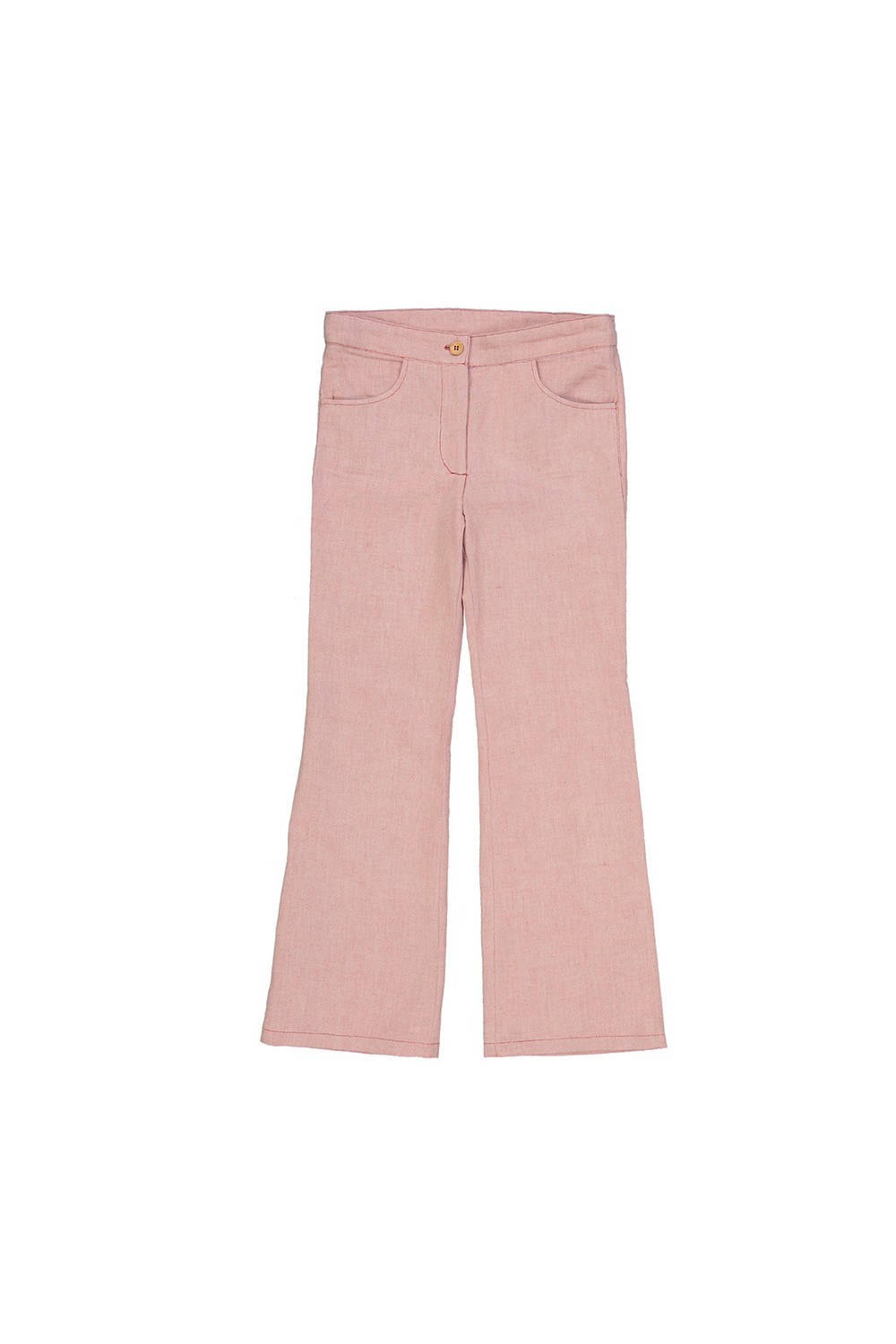 trousers girl canvas cotton organic red jane