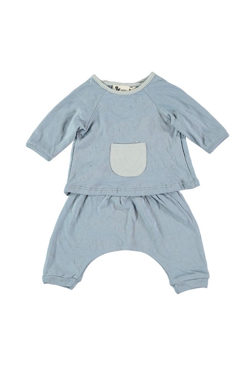 piccolo ensemble pyjama bébé coton bio bleu sea