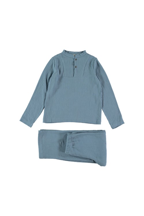 pyjama enfant coton bios deli bleu
