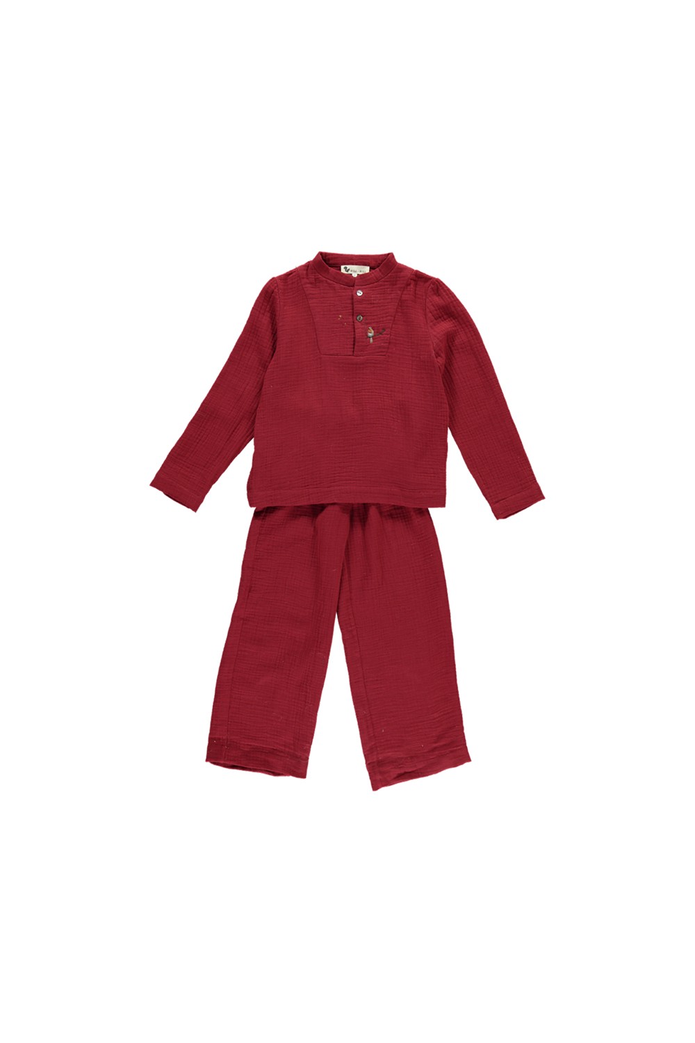 pyjama de noël deli enfant rouge brodé