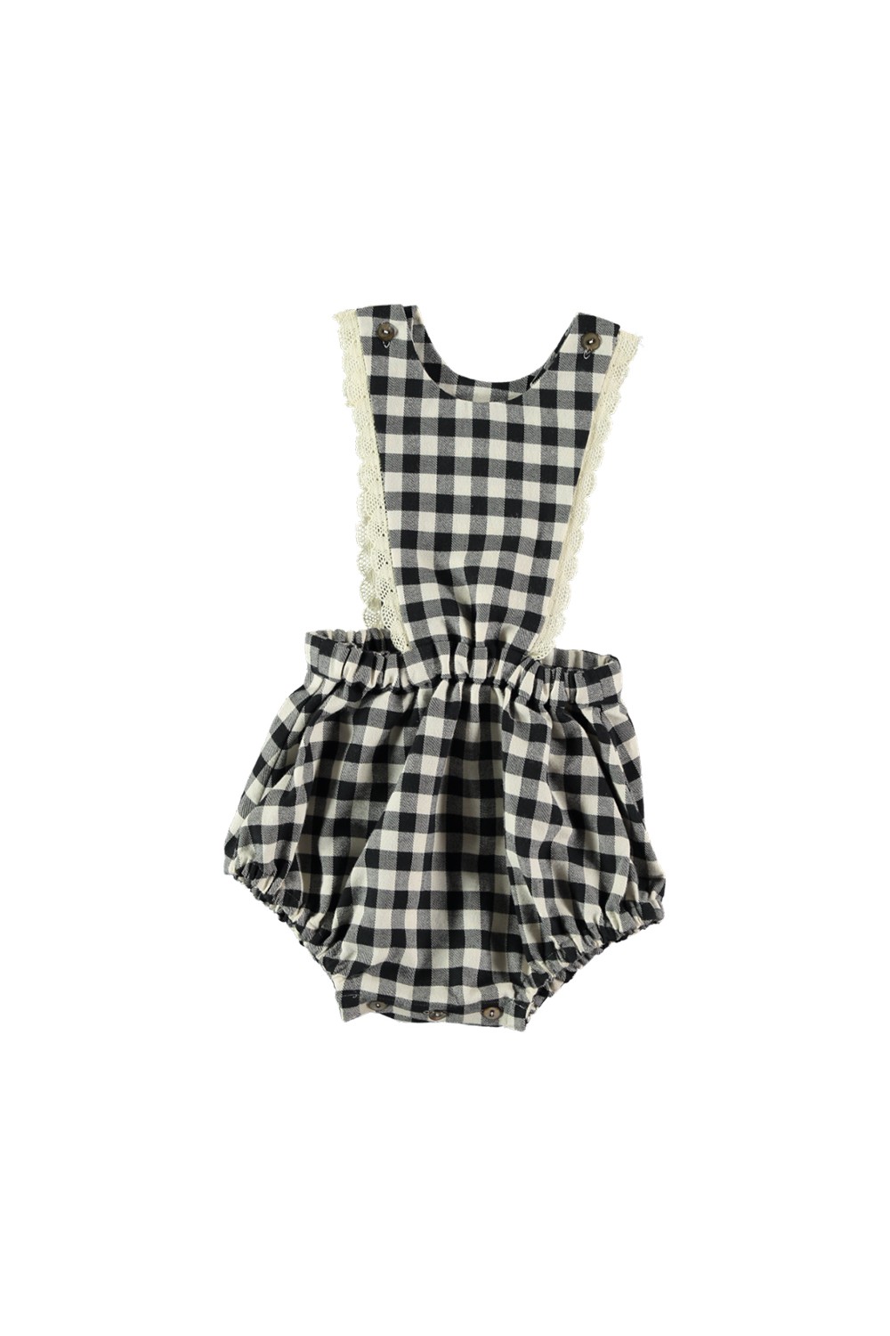 baby overalls black gingham schoolgirl organic cotton