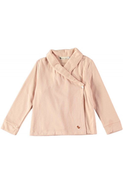 organic cotton fleece pink cocoon jacket risu risu