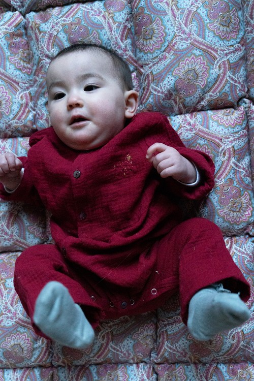 pyjama de noel cosi bébé rouge bio
