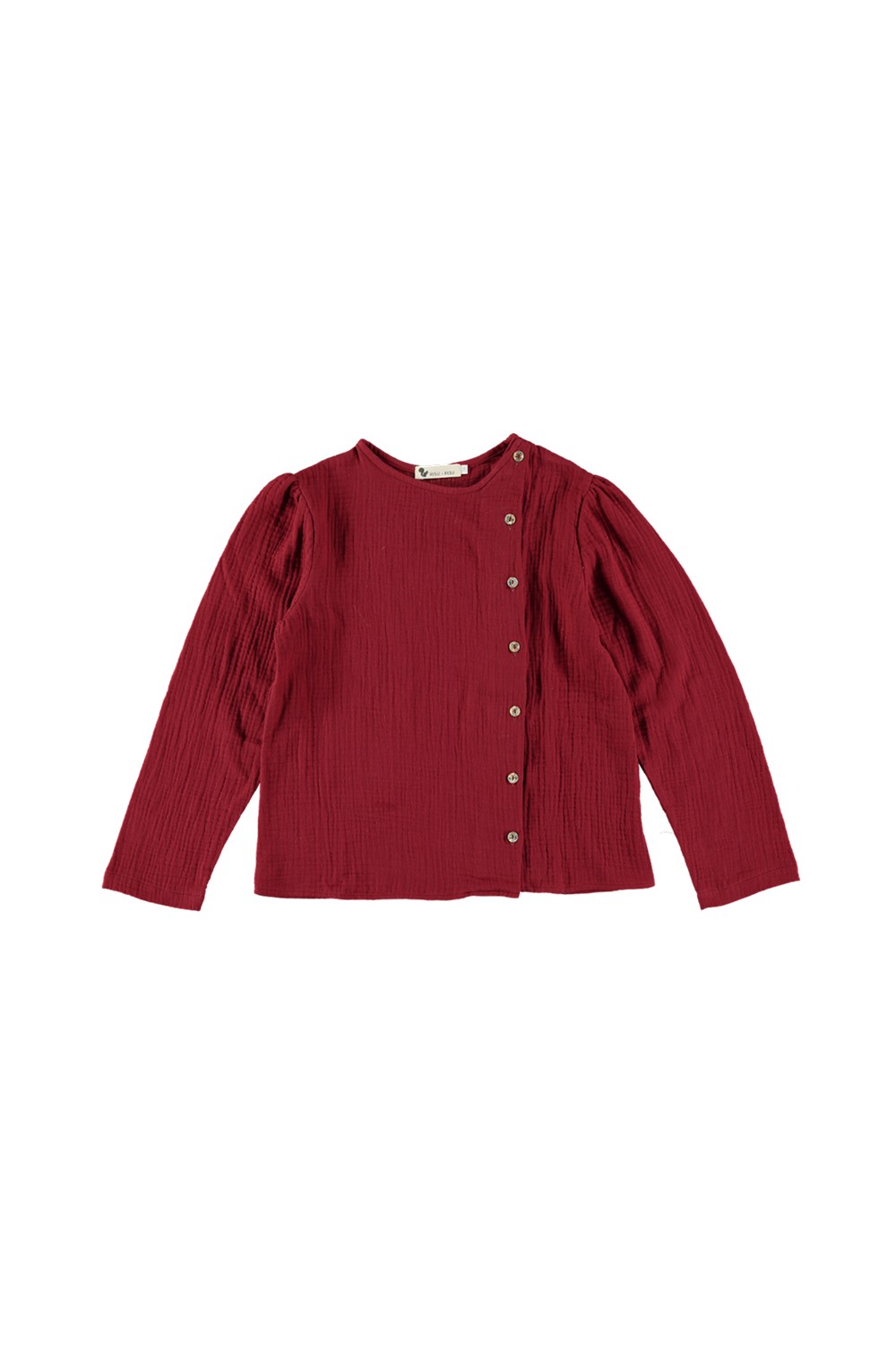 princess girl's blouse deep red organic gauze