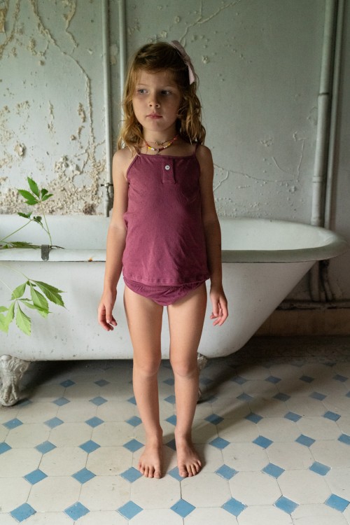 girl organic cotton underwear set purple