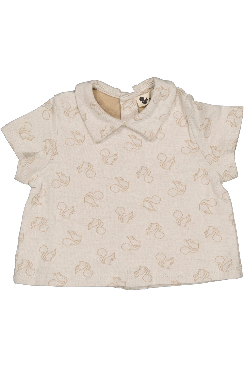 chemise jojo bébé coton bio allover noisette