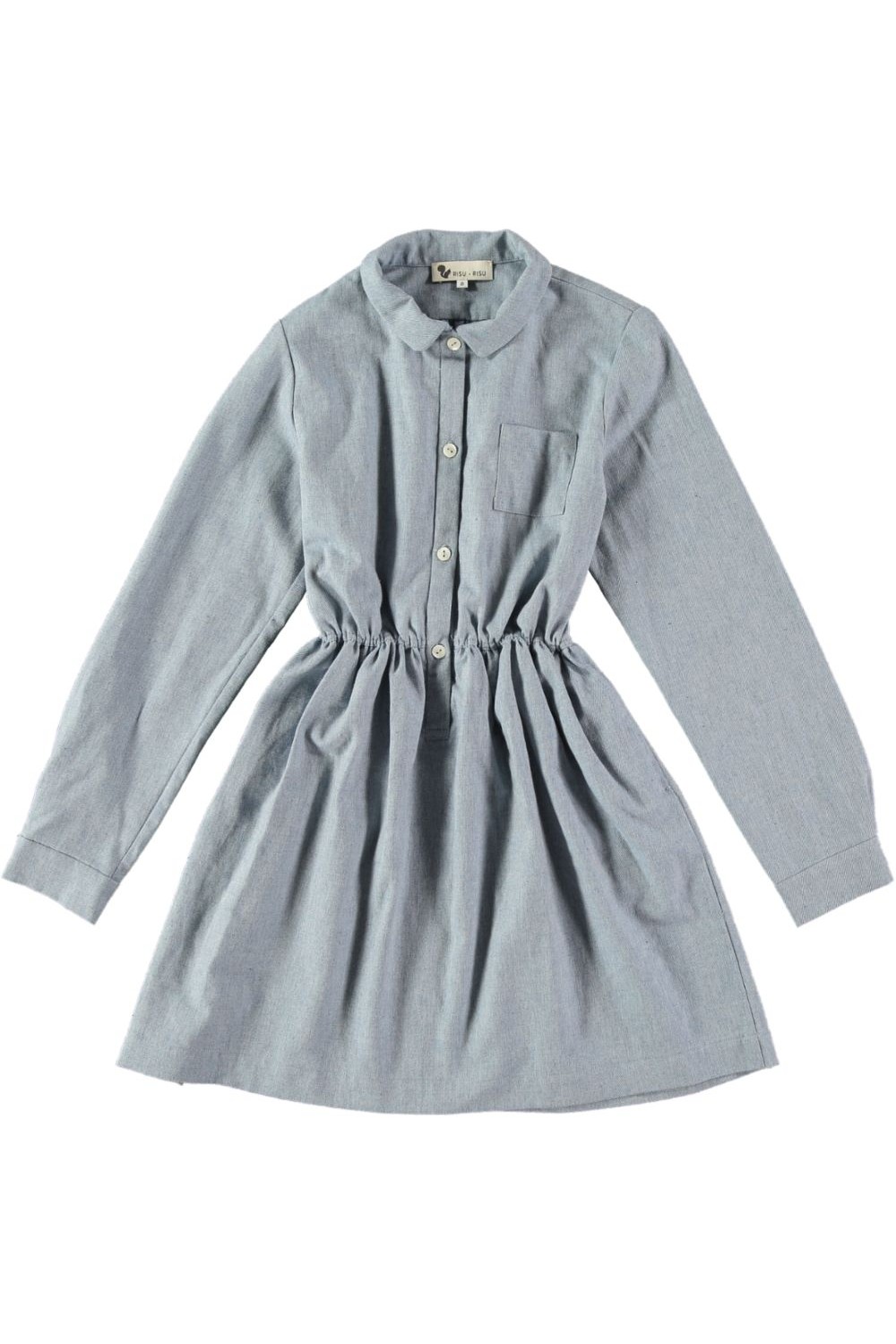 robe fille aventurière coton biologique hiver manches bleu