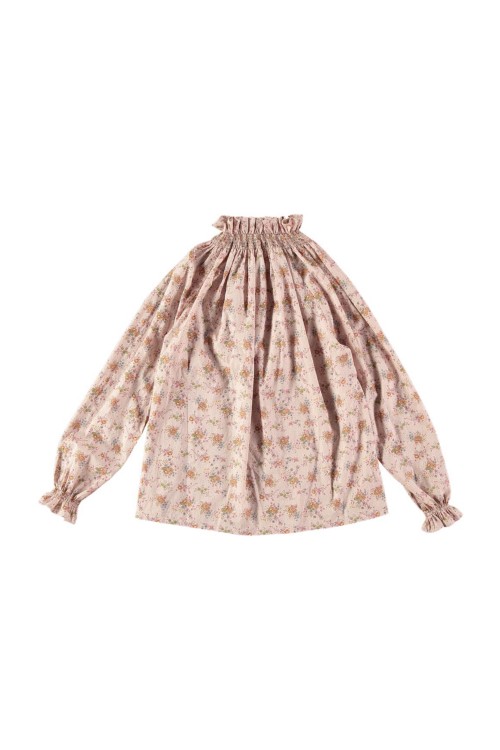 blouse girl pink winter smock merveille organic cotton