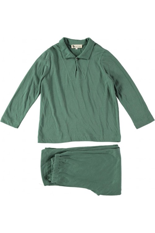 Pyjama Nino jersey coton biologique garçon matcha vert