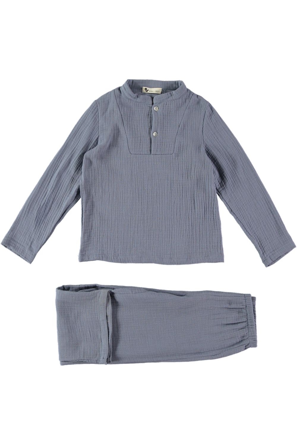 pyjama deli child cotton organic blue winter