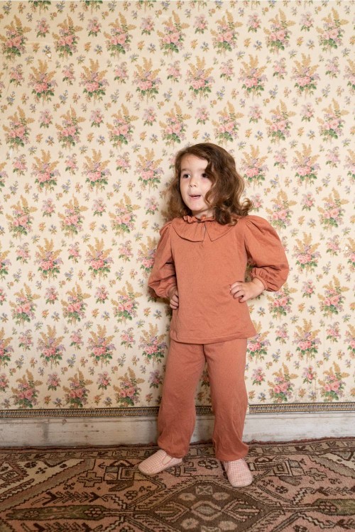 Pyjama enfant Colombia 100% jersey biologique coton paprika