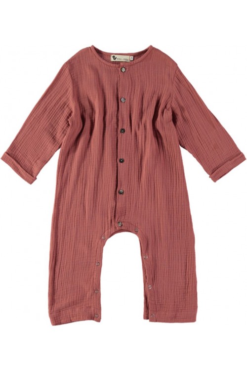 pyjama bébé sans pied cosi en coton biologique safran rouge