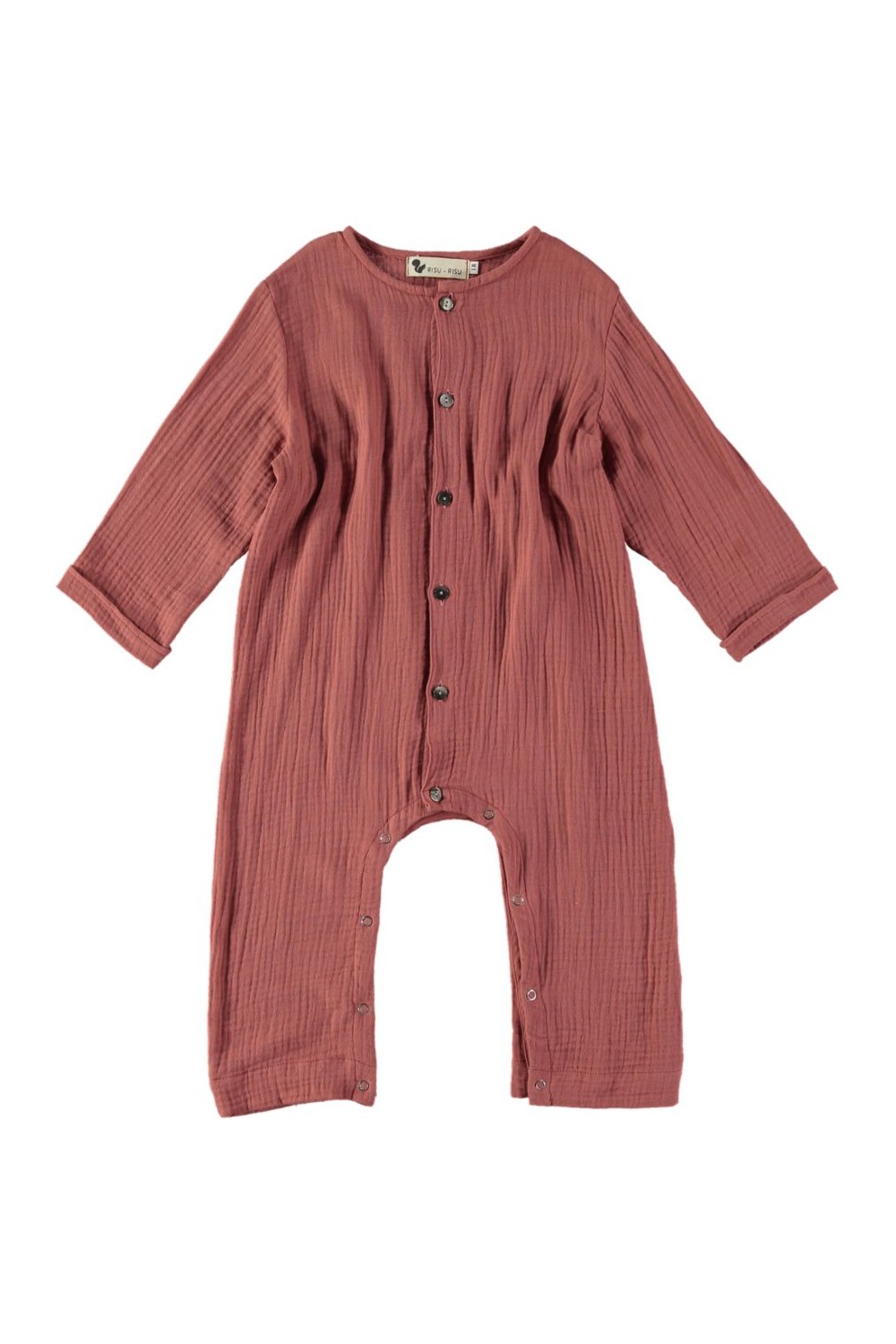 Jumpsuit baby organic cotton Safran red