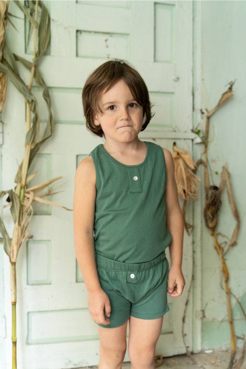 boxer kid child nano cotton organic  green matcha