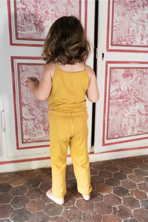 Malo children leggings yellow curry organic cotton