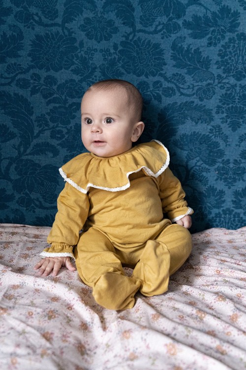 Pyjama coton biologique ballerine jaune curry