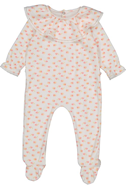 Pyjama bébé Ballerine avec dentelle coton biologique jersey fleurs