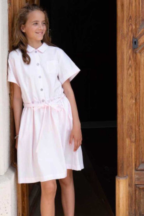 organic cotton summer girl dress short sleeves
