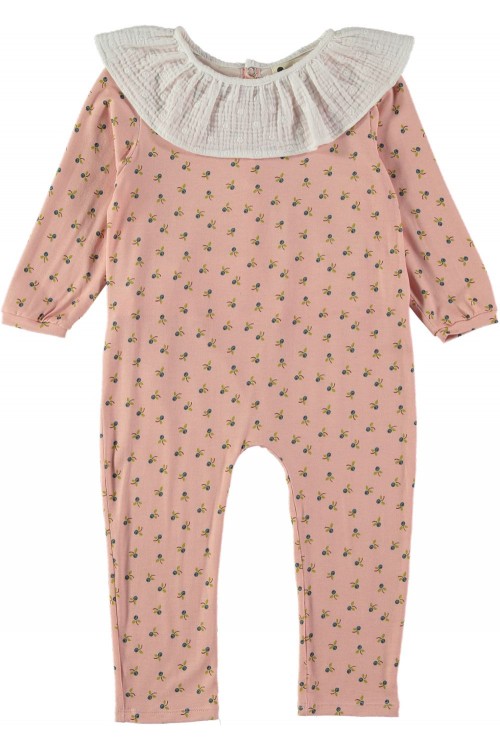 pyjama bébé senza blueberry en coton bio rose