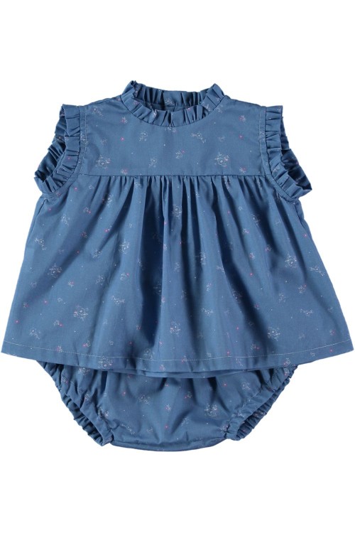 robe bébé jolly été en coton bio bleu