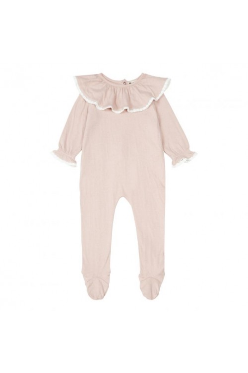 Pyjama bébé rose alba avec dentelle
