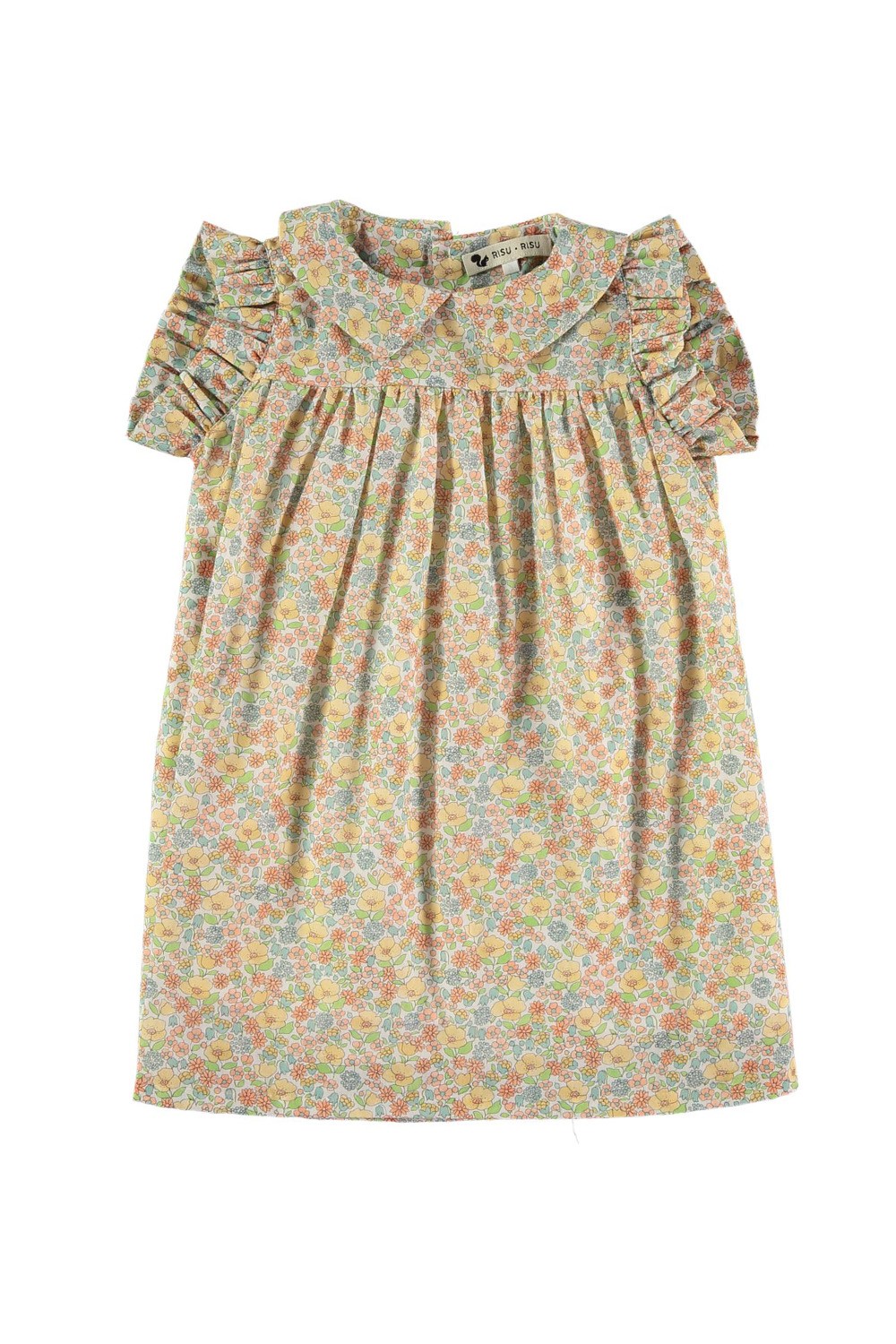 Robe bébé Lucia à fleurs jaunes en coton bio