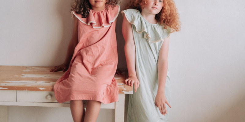 Organic cotton nightdress for girls 3-14 years by Risu Risu