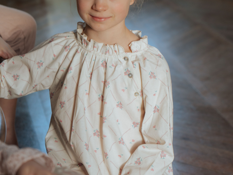 Chemise de nuit pour fille en coton bio