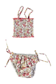 Bikini fille Any Imprimé floral rouge – vue de face – Risu-Risu Paris