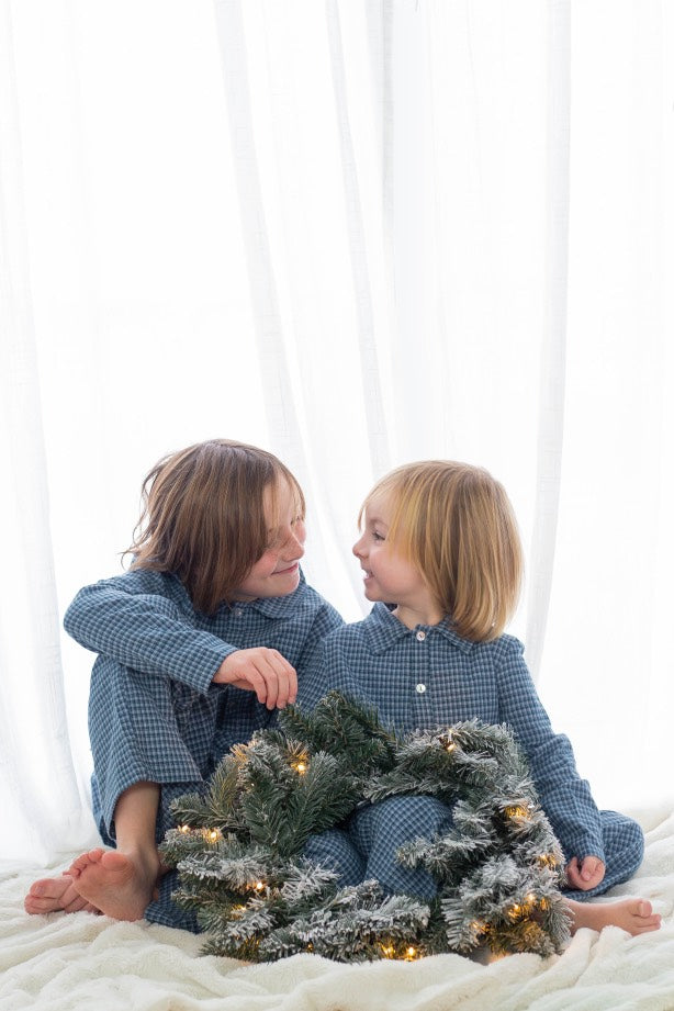pyjama garçon bleu en 100% coton biologique certifié 