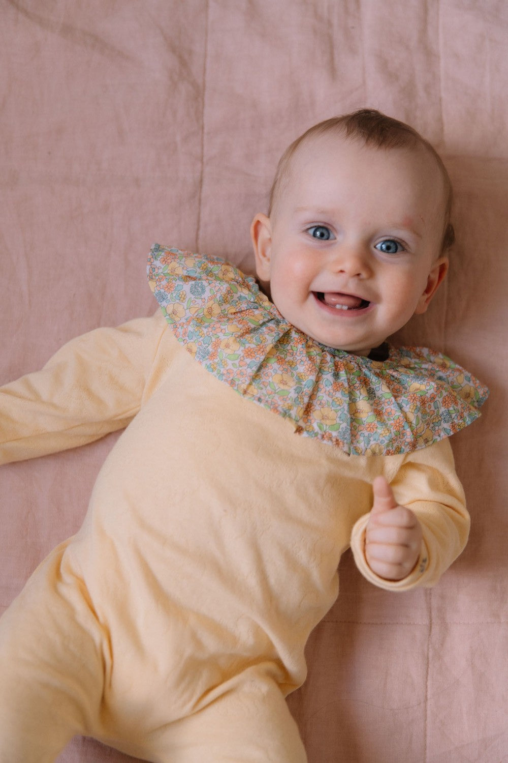 Organic cotton Caline baby pyjamas in vanilla - Risu Risu – risurisu-paris