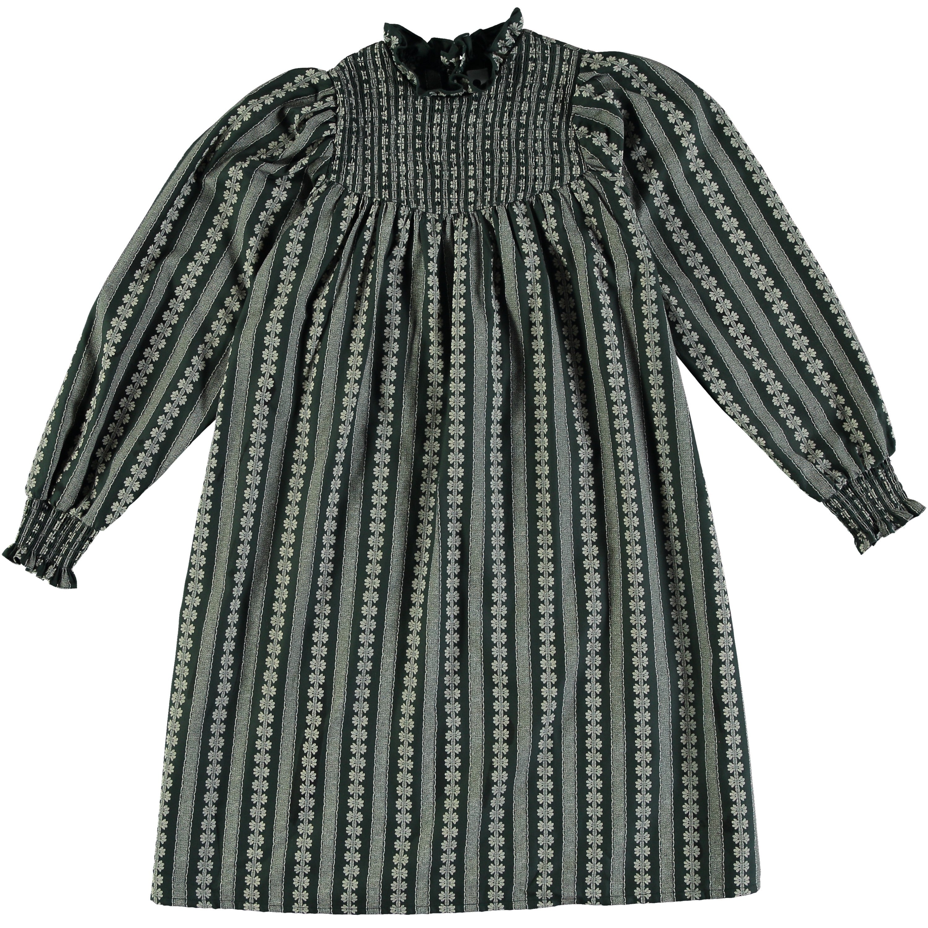 Robe fille verte en coton biologique