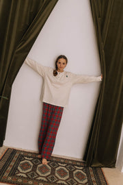 Pyjama de Noël enfant à carreaux rouge en coton 100% bio