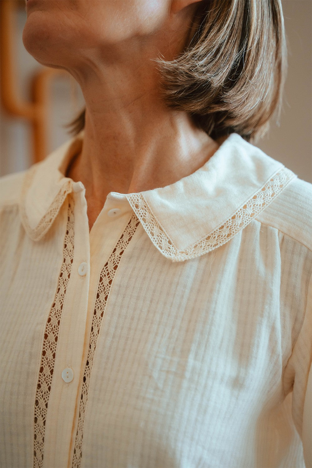Blouse femme Gisèle avec dentelle