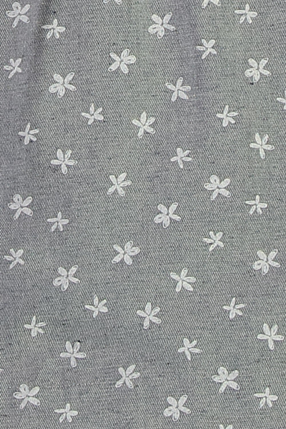 toile de coton bio imprimé fleurs blanches 