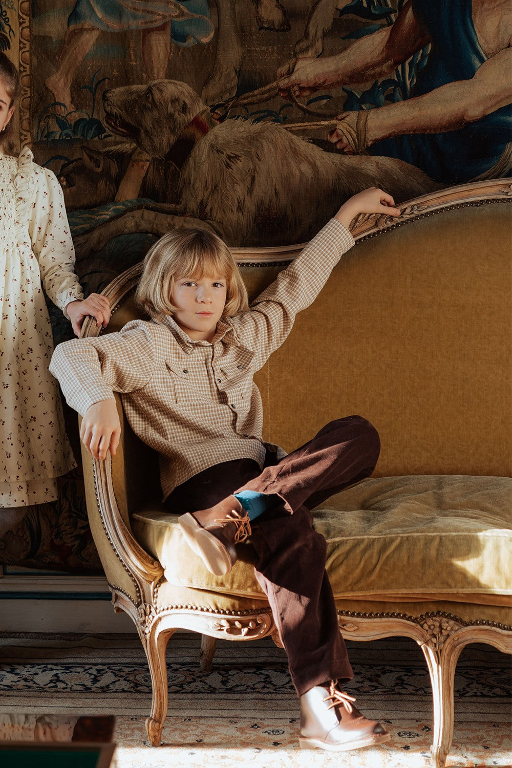 Chemise garçon en coton bio hiver