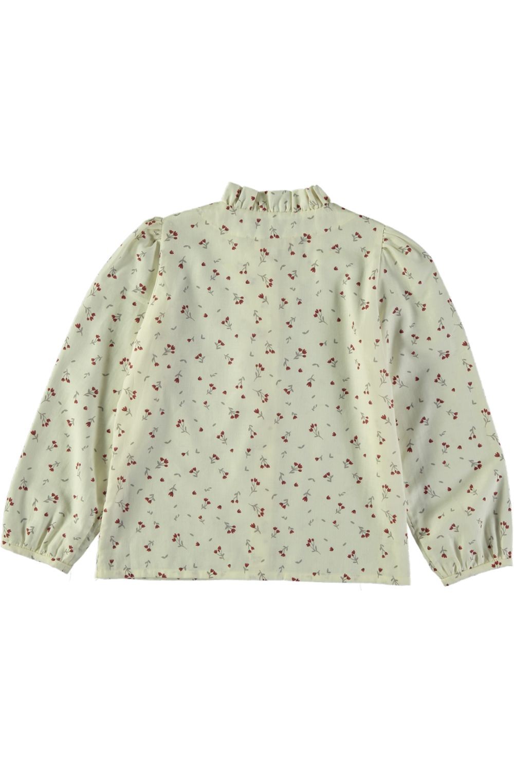 Blouse à volants crème fille en coton bio