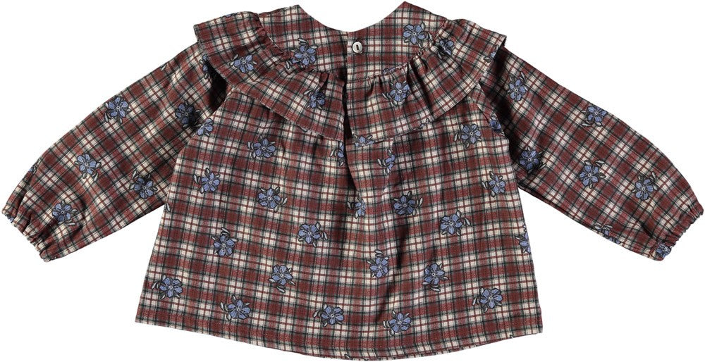 Chemise bébé bordeaux en coton biologique
