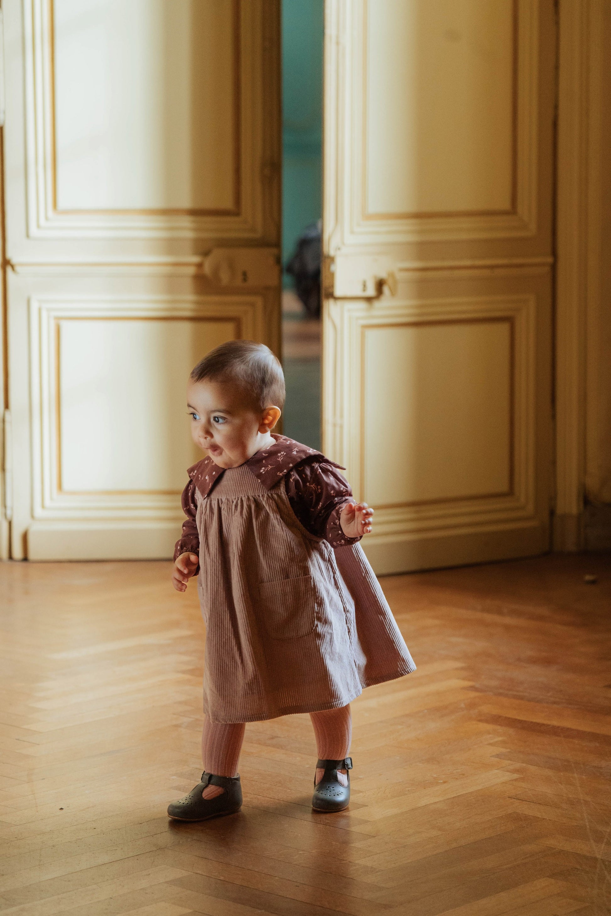 ensemble hiver élégant robe et blouse bébé en coton bio