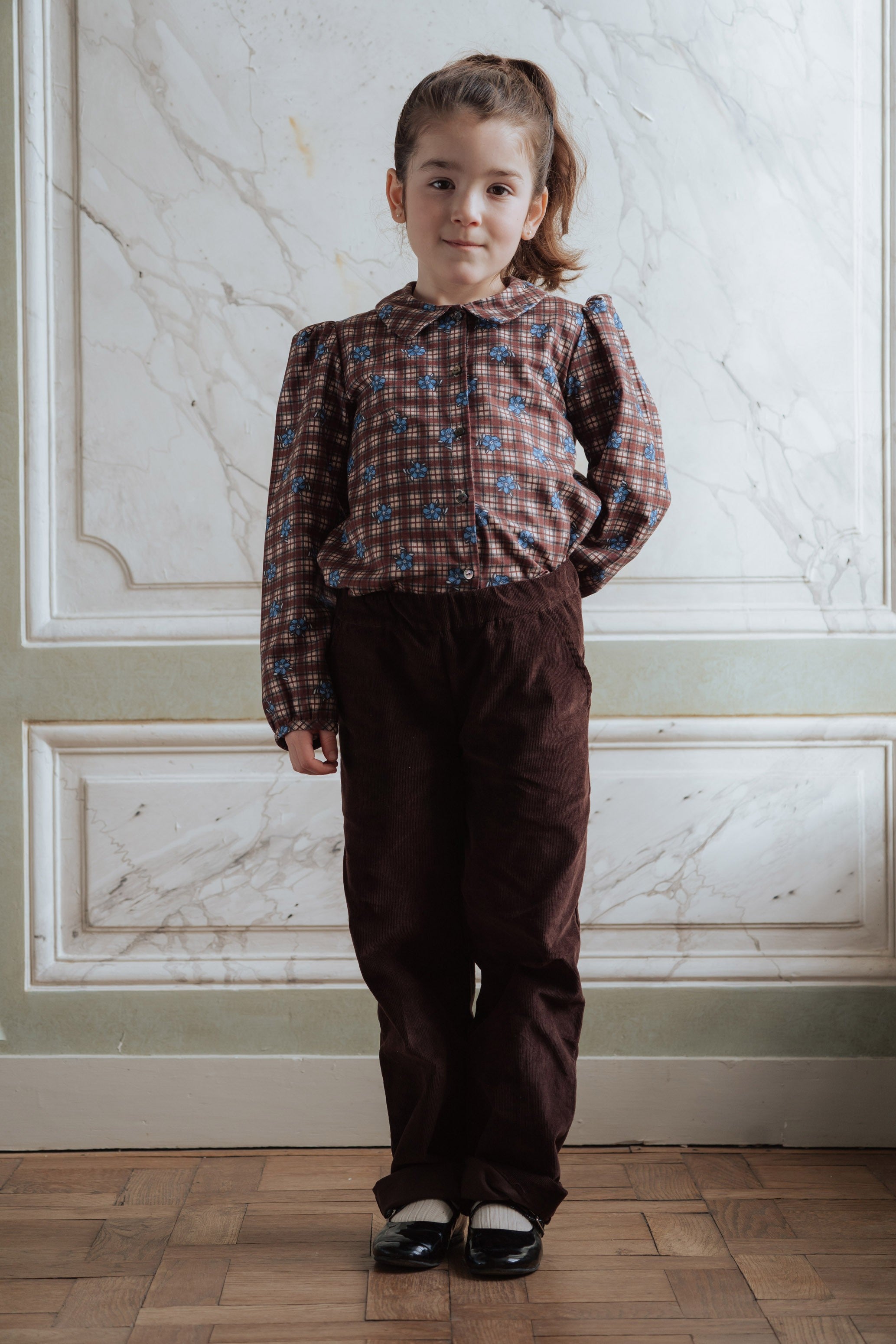 Blouse fille en toile de coton bio