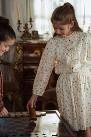 Blouse crème fille en coton bio