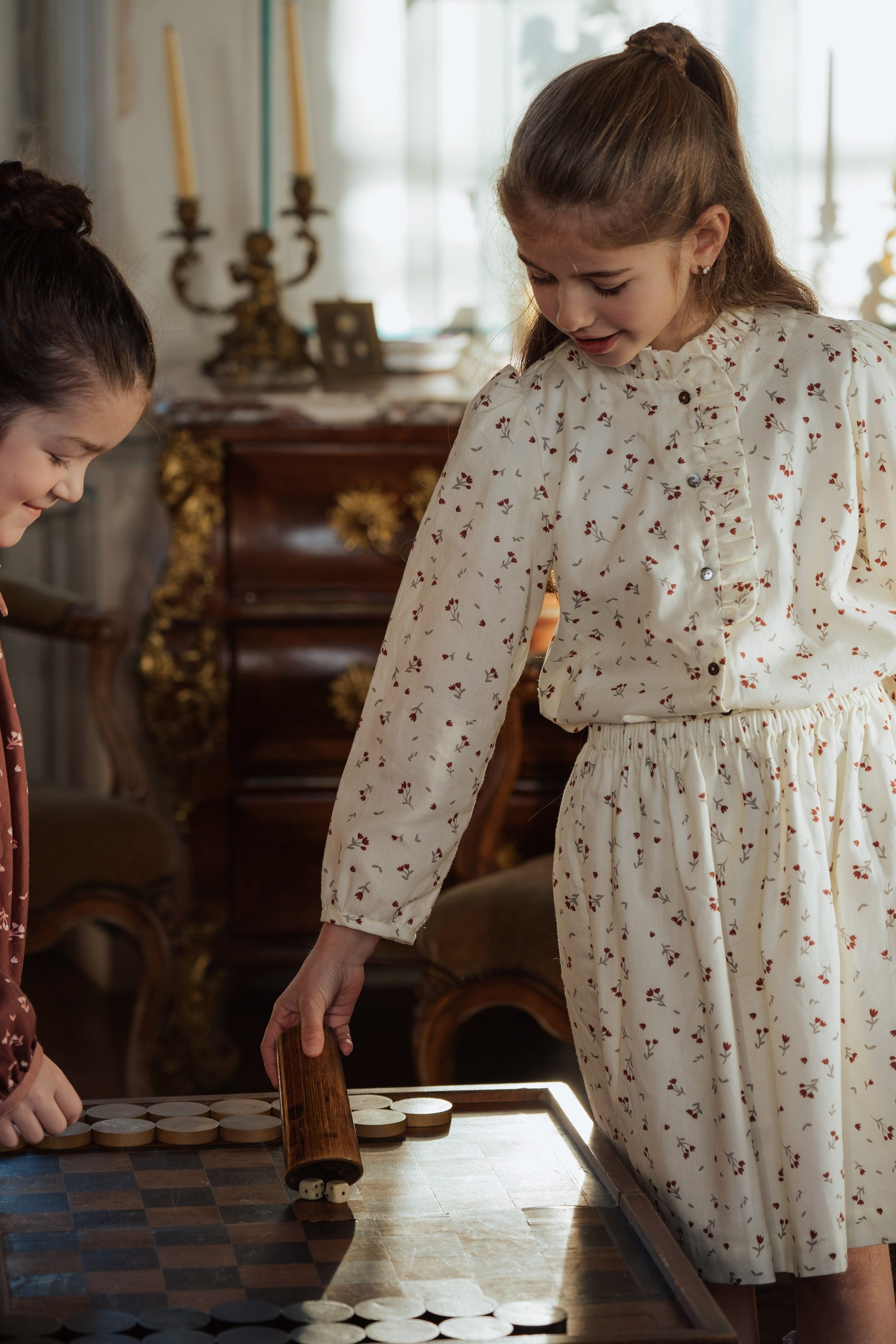 Blouse crème fille en coton bio