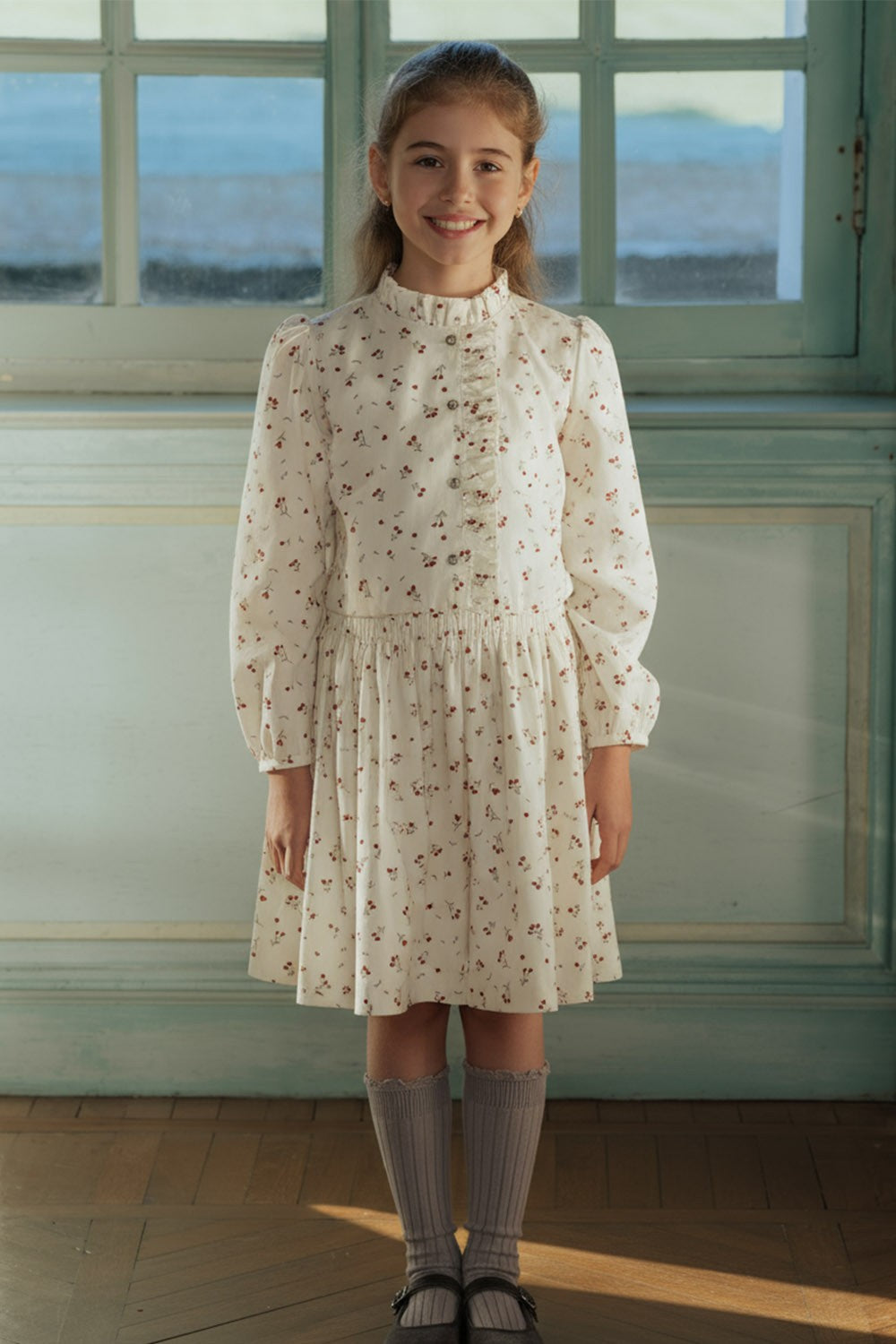 Blouse crème fille en coton 100% bio