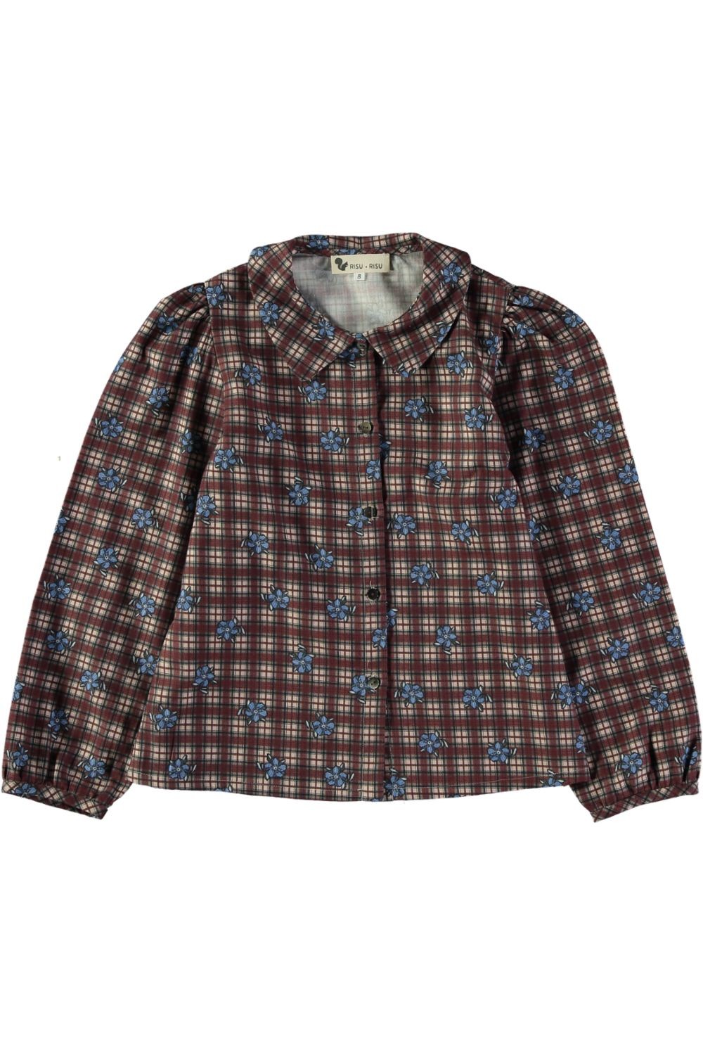 Blouse fille bordeaux en toile de coton bio